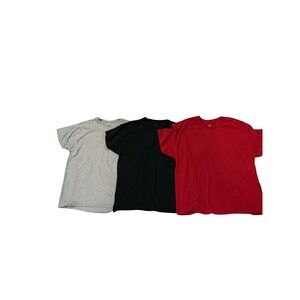 Hanes ComfortSoft Mens XL T-Shirt Bundle 3 Pack Red Black Gray Short Sleeve Tee